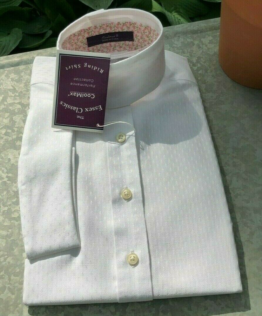 New Child Size 12 - Essex Classic Hunt Shirt - Classic White Collar - Coolmax