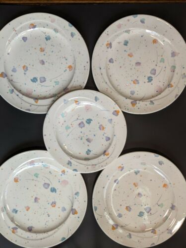 Wedgwood Midwinter; Confetti W/ Flowers, Style, 4 Dinner + 1 Salad Plate England