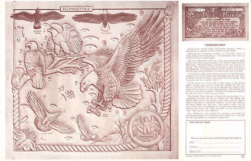 Leather Craft Doodle Pattern "operation Eagle"