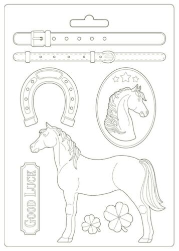 Stamperia Soft Maxi Mould 8.5"x11.5"-standing Horse, Romantic Horses