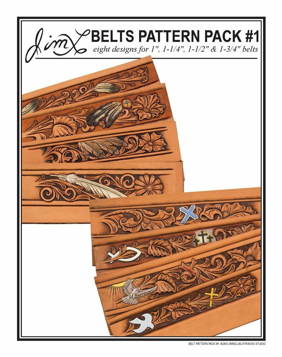 Jim Linnell - Belts Pattern Pack #1, Feathers And Crosses (leathercraft Designs)