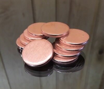 Copper Disk Circle Blanks 1" Diameter 1/8'' Thick 10 Pieces Disc Discs Disks
