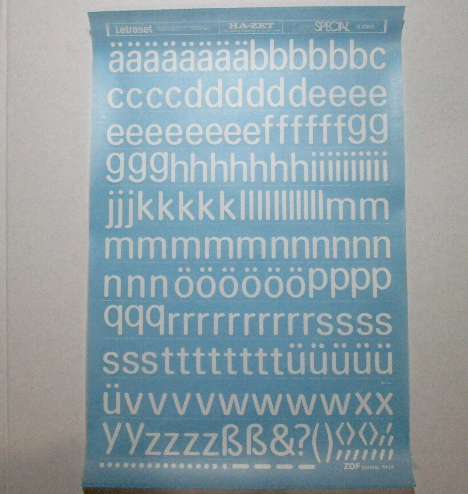 Letraset 10"x15"lettering Sheet#s23659