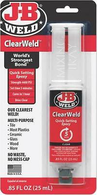 New Jb Weld 50112 Clearweld .85oz Quick Set Epoxy Clear Adhesive Usa 7440894