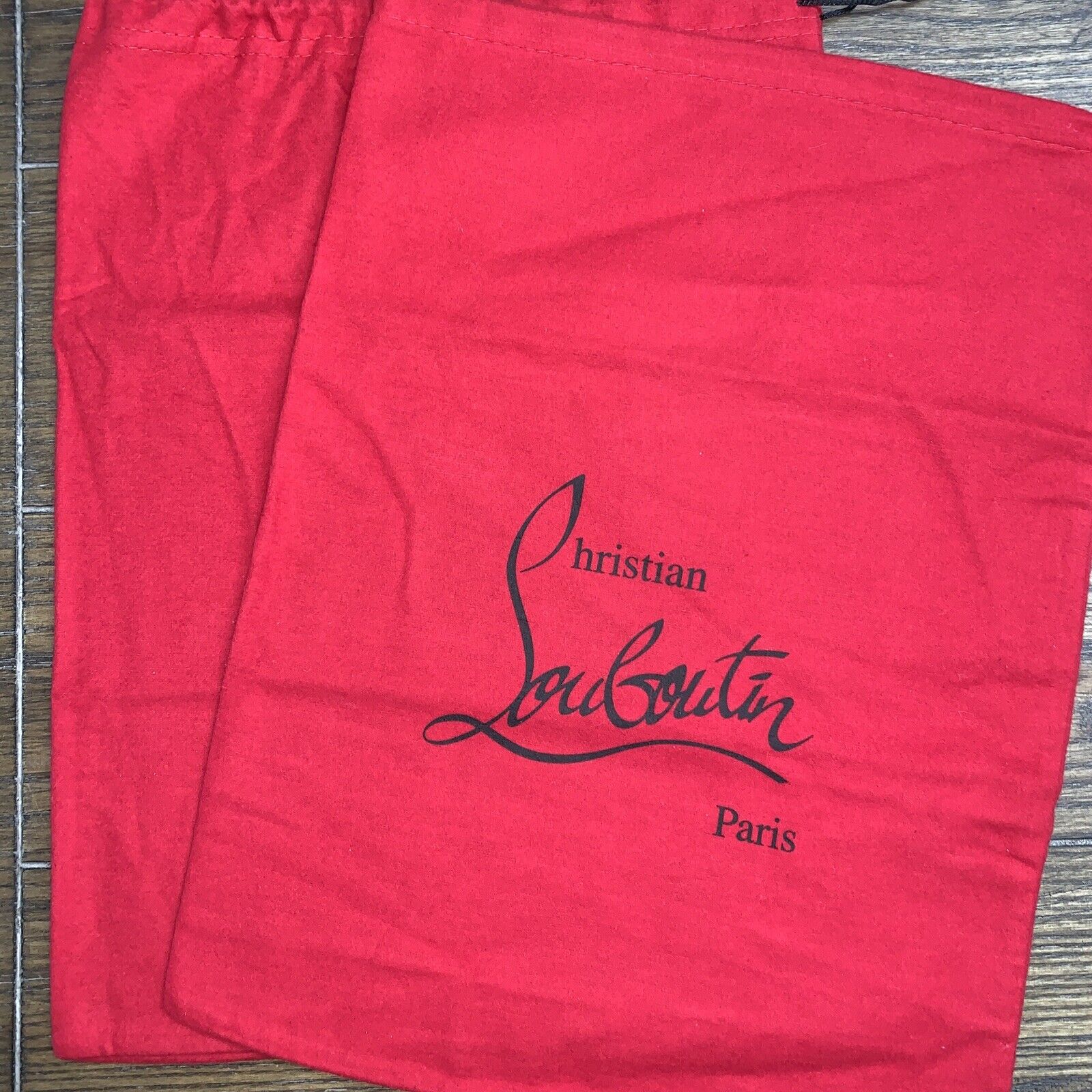 New Christian Louboutin Red Booty Shoe Dust Bag 11.5”x15” Set Of 2