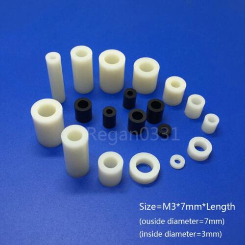 100x Plastic Nylon Round Non-thread Column Standoff Spacer Washer For M3 Screw