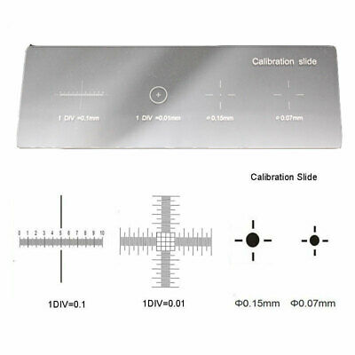 Corss Dot 0.01mm Microscope Stage Micrometer Calibration Slide W/ 4-scales