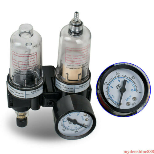 1/4" Airbrush Compressor Regulator Gauge Oil/water Separator Trap Tools Filter