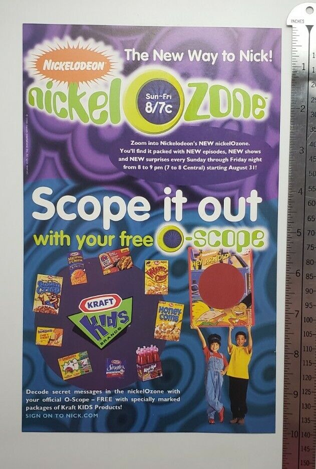 Vintage Nickelodeon Nickel Zone Rare Print Advertisement