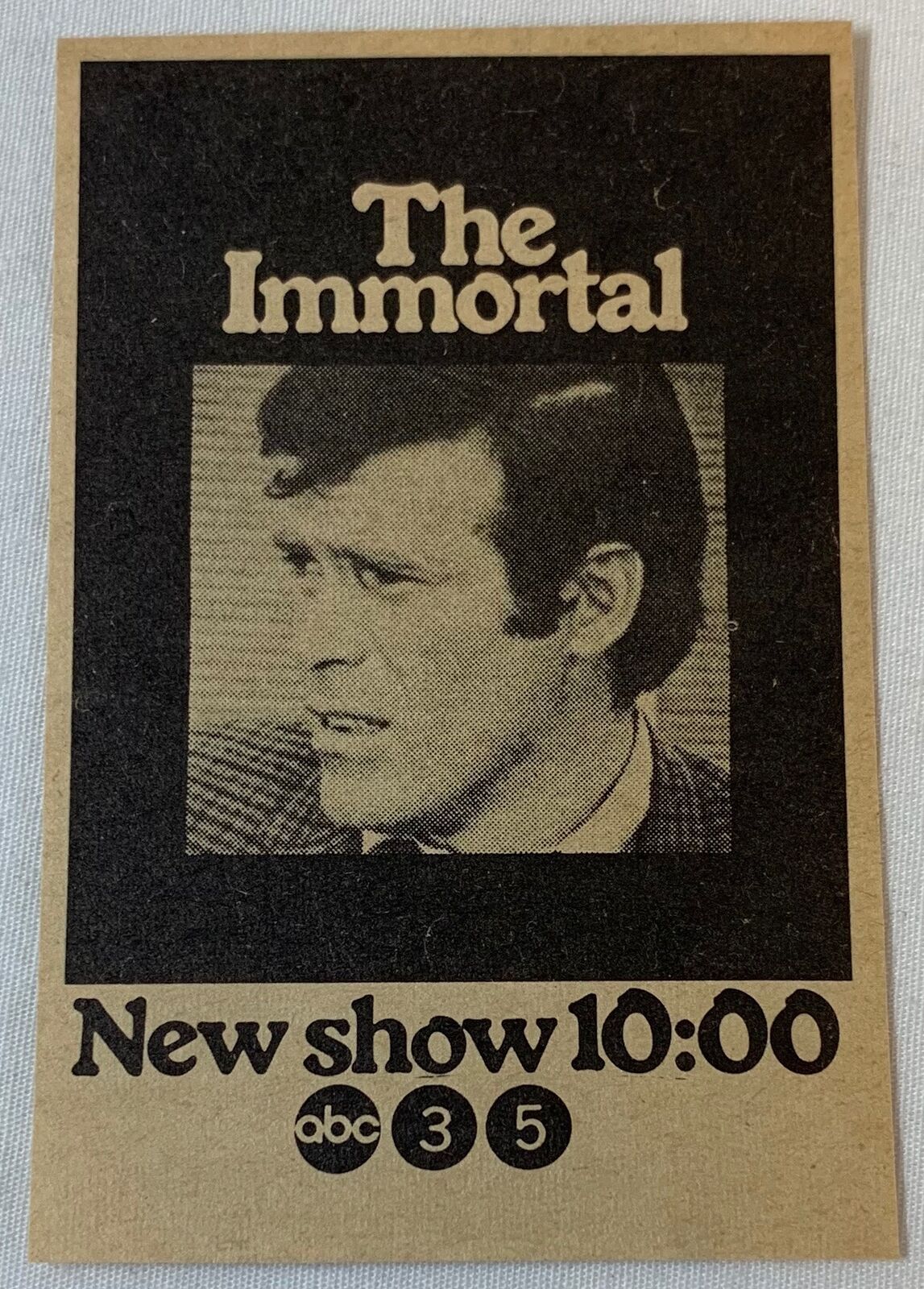 1970 Small Abc Tv Ad ~ The Immortal New Show ~ Christopher George