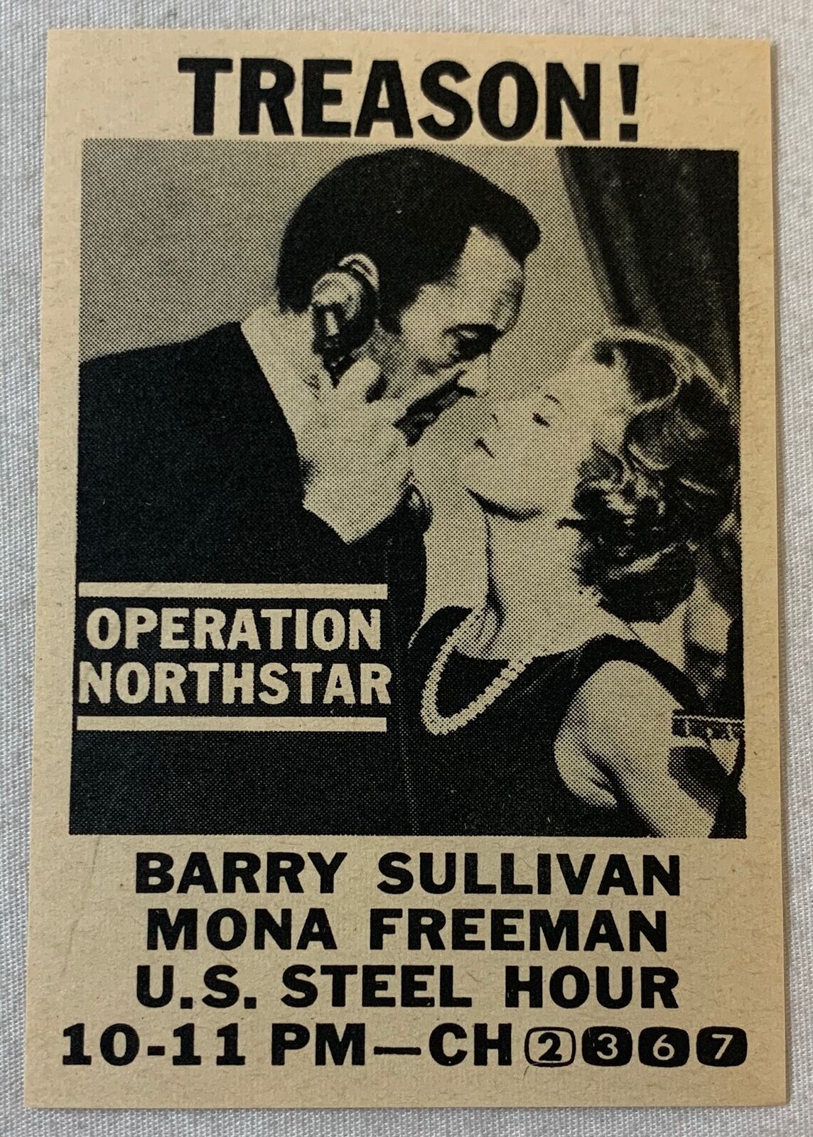 1960 Small Tv Ad ~ Us Steel Hour Operation Northstar Barry Sullivan,mona Freeman