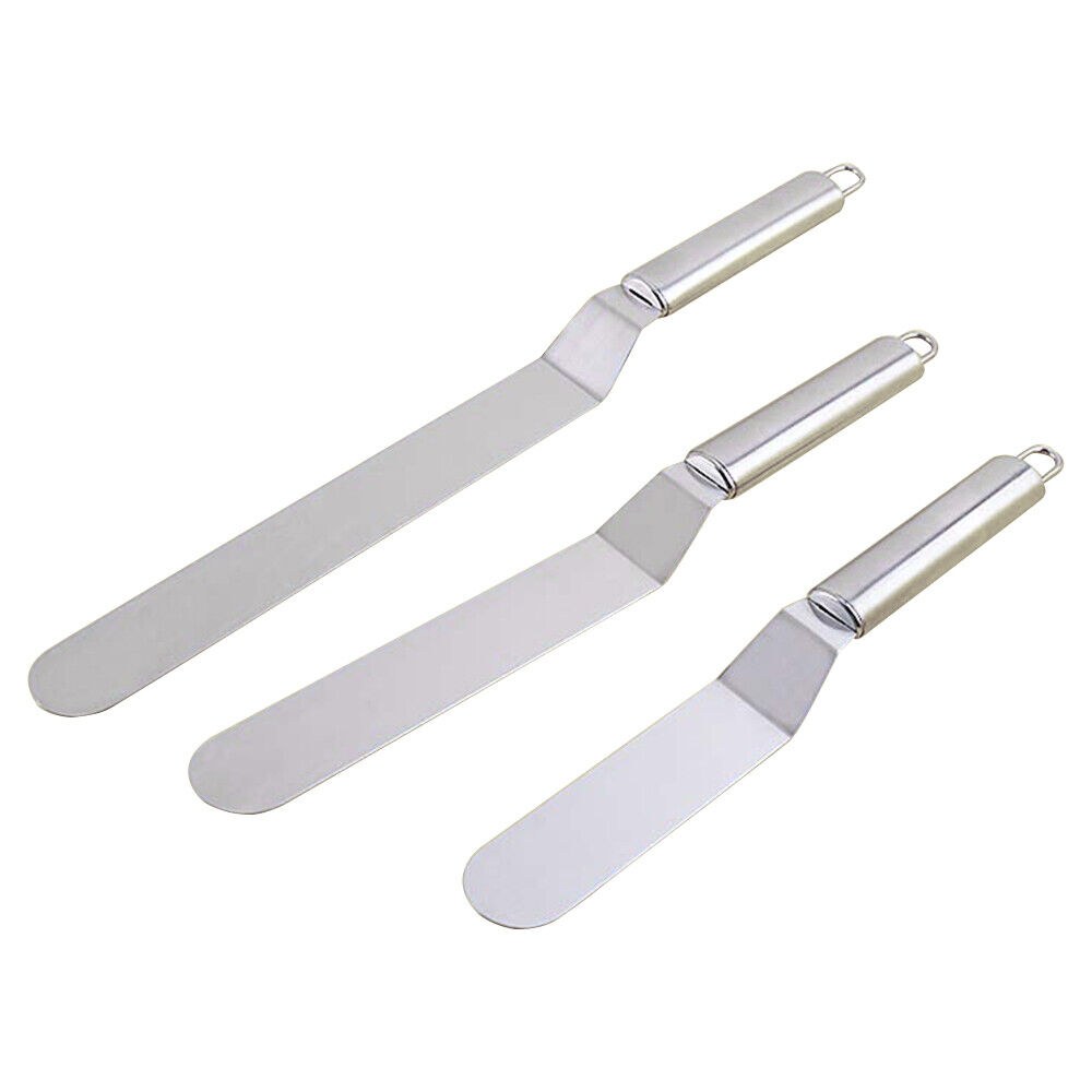 #x Stainless Steel Icing Spatula For Cake Cream Butter Smoother Fondant Baking