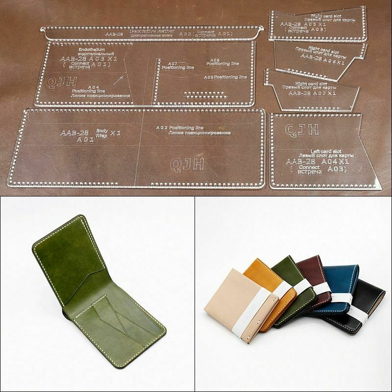 Leather Wallet Acrylic Kraft Paper Stencil Template Sewing Pattern Hard Crafts