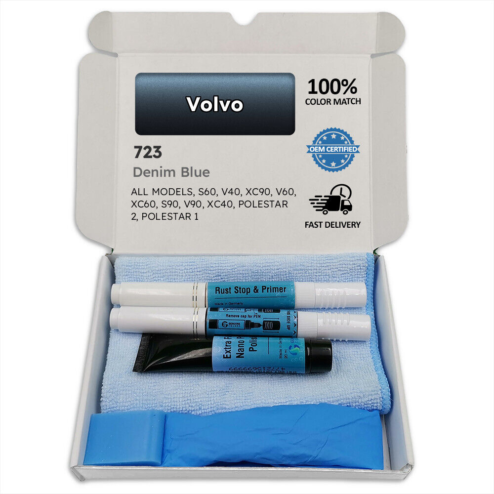 723 Denim Blue Touch Up Paint For Volvo S60 V40 Xc90 V60 Xc60 S90 V90 Xc40 Pole