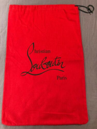 New Authentic Christian Louboutin Red Fabric Shoe Dust Bag Cover 9" X 14"