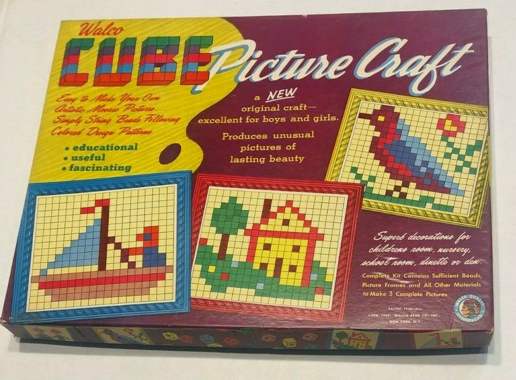 Vintage 1957 Walco Cube Picture Craft Set Outfit 4611 New Never Used Open Box