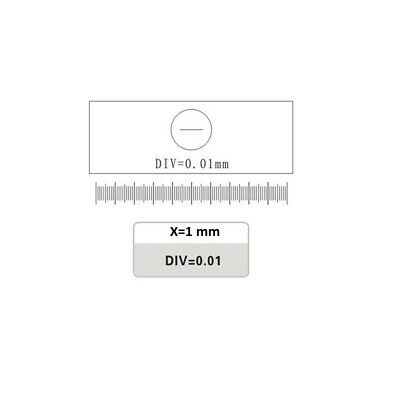 Div 0.01 Mm Microscope Stage Micrometer Glass Slide Measuring Calibration Ruler