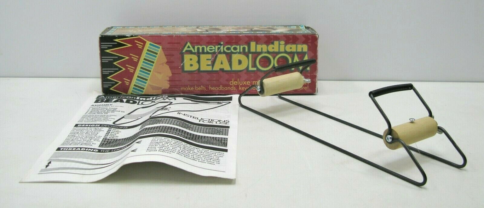 American Indian Bead Loom Kit Metal Make Belts Headbands Necklaces Instructions