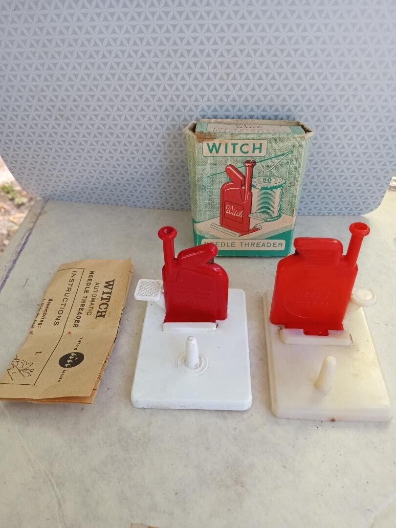 Vintage Witch Needle Threaders W/ Instructions In Original Box - Western Germany