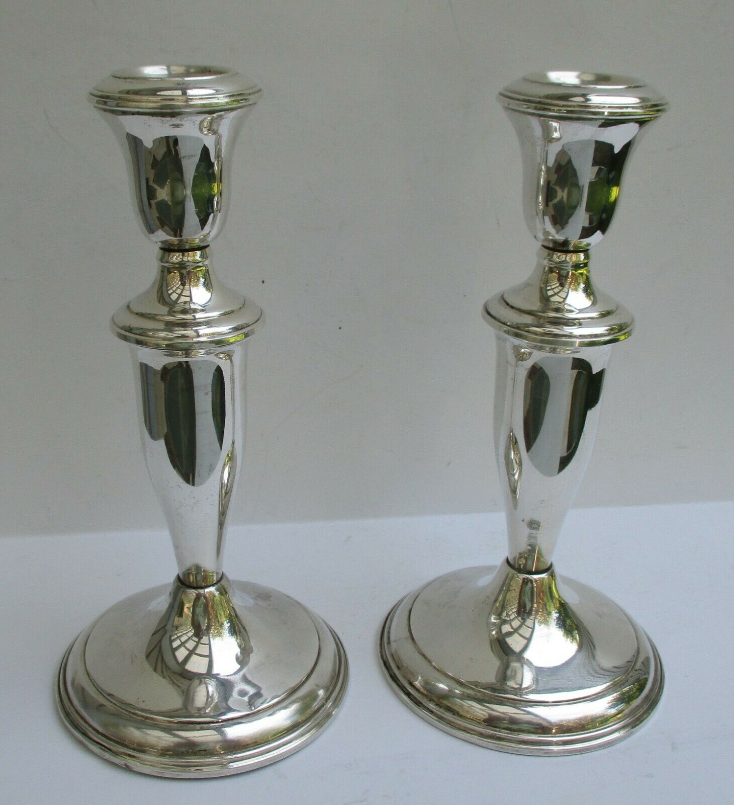 Sterling Silver 7" Tall Candlesticks Weighted