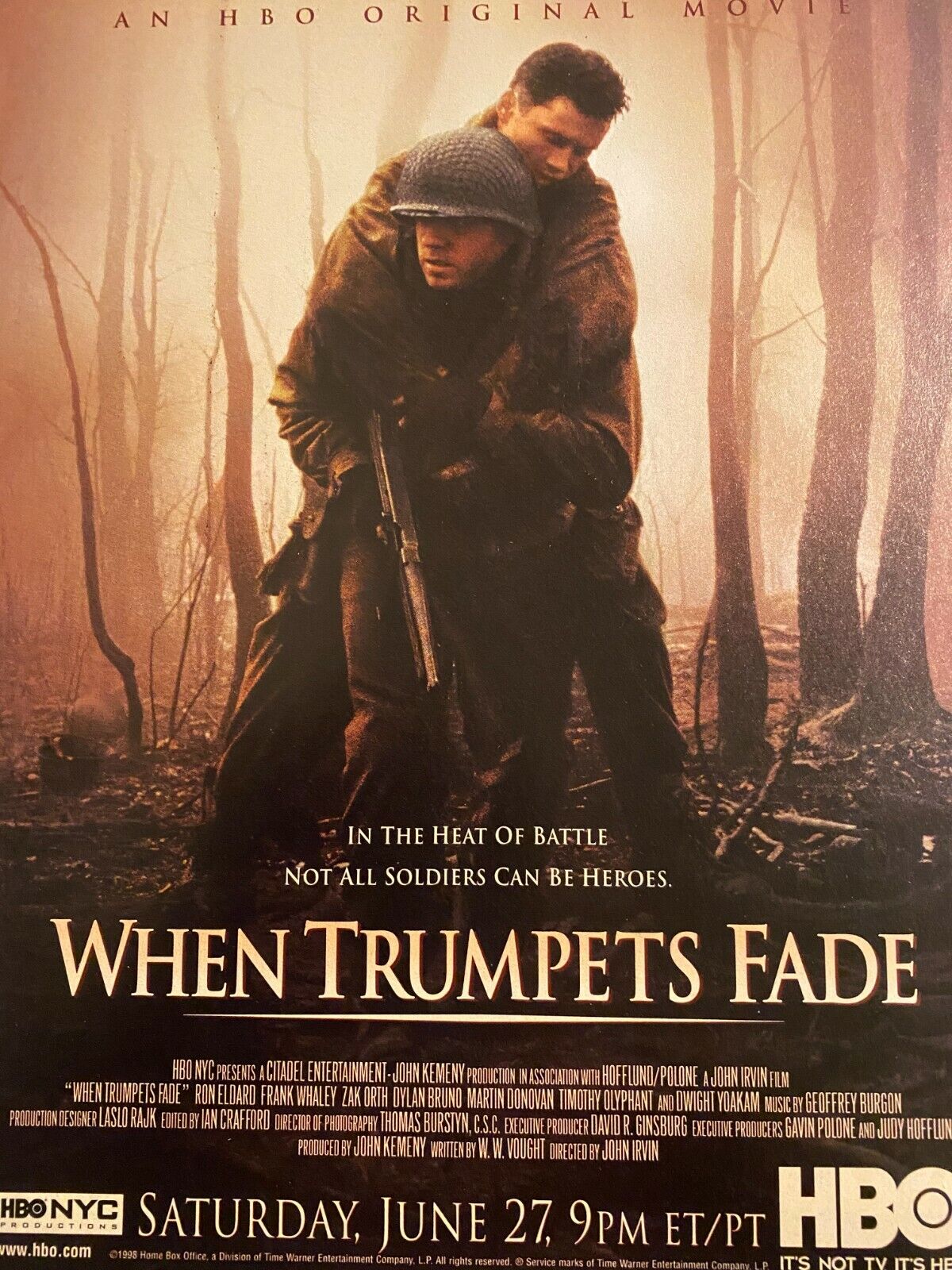When Trumpets Fade, Ron Eldard, Tv Movie, Full Page Promotional Ad