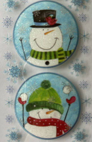 Glitter Snowmen Closeups Rub-on Transfers•snowflakes•winter•christmas•holiday
