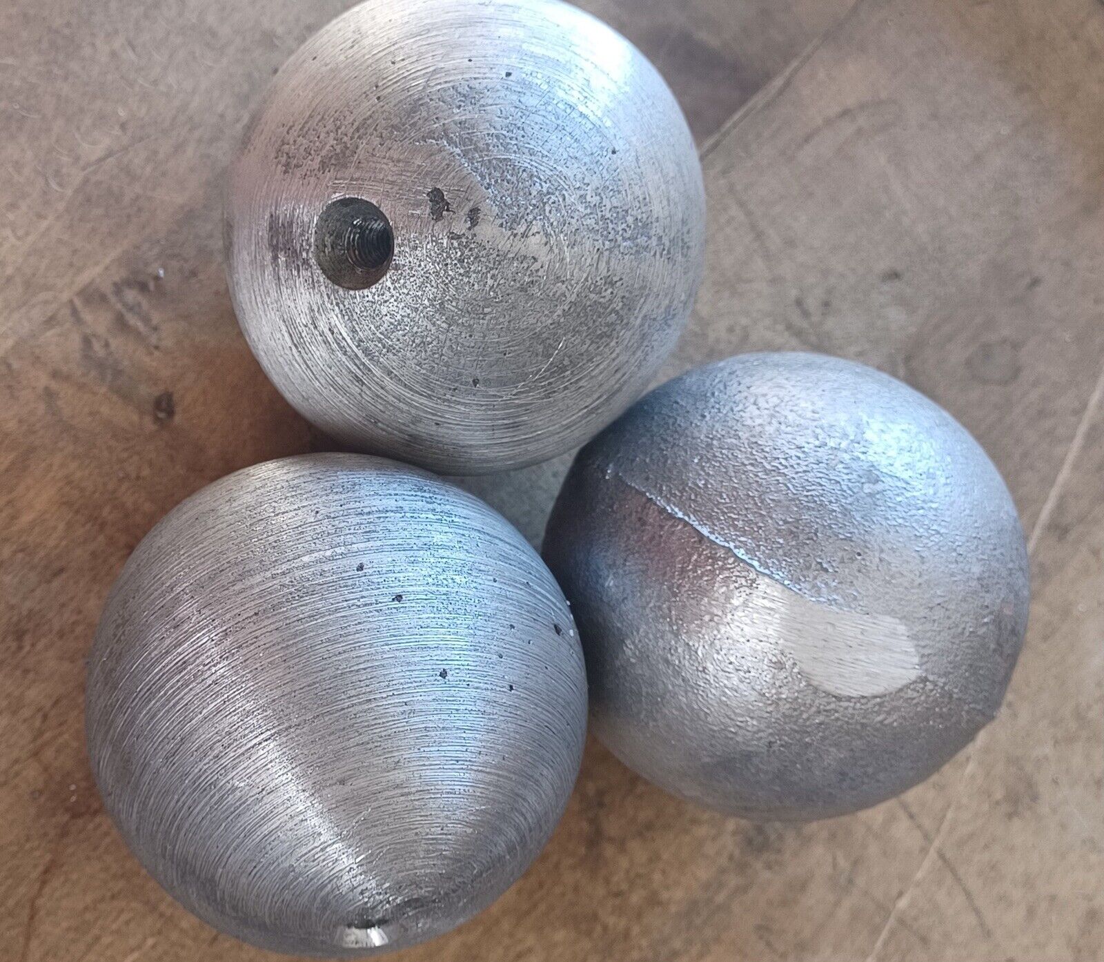 Solid Aluminum Cast Sphere / Balls 2  1/2" Diameter, 3 Pieces