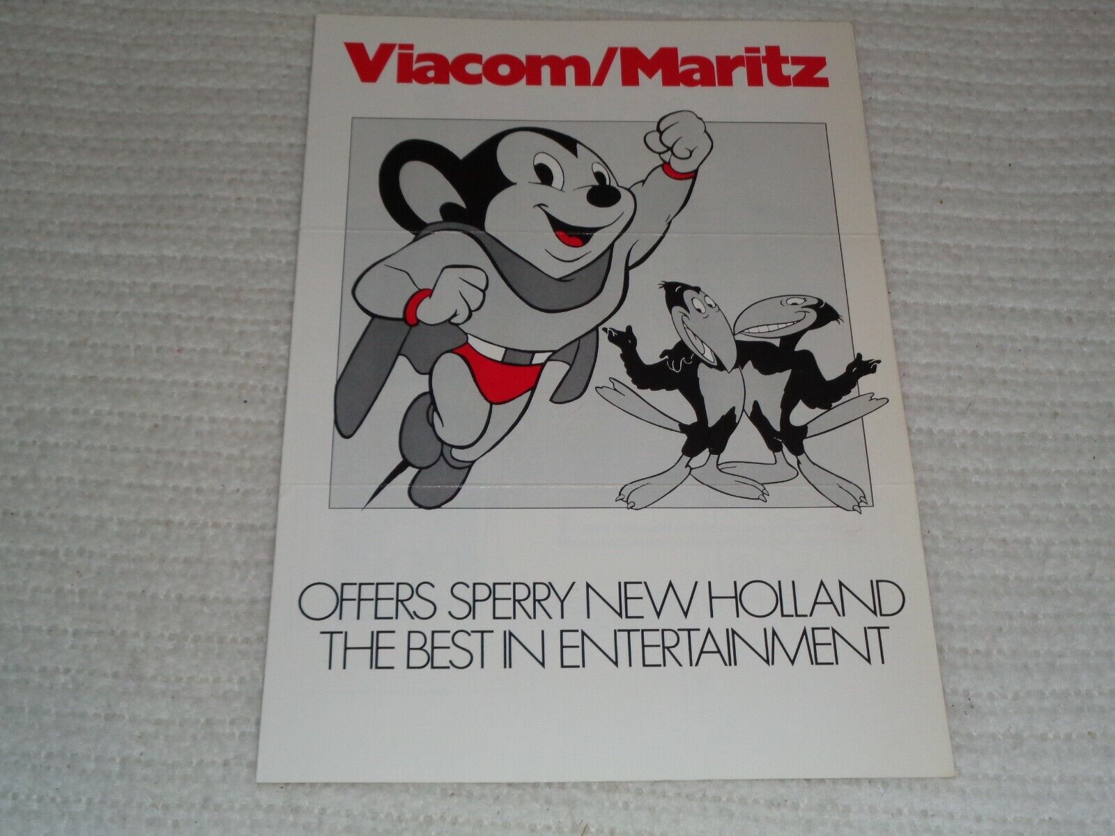 Viacom Maritz Terrytoons Cartoons Reels Ad Brochure Mighty Mouse Heckle Vintage