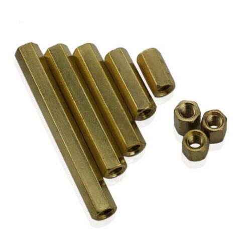M3 Hex Tapped Brass Spacer Stand-off Pillar Female To Female Brass Threaded