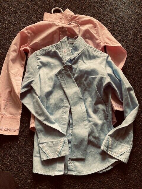 Ratcatcher Shirts  Lot Of 2 Youth Long Sleeve Pink Size 6  Light Blue Size 8
