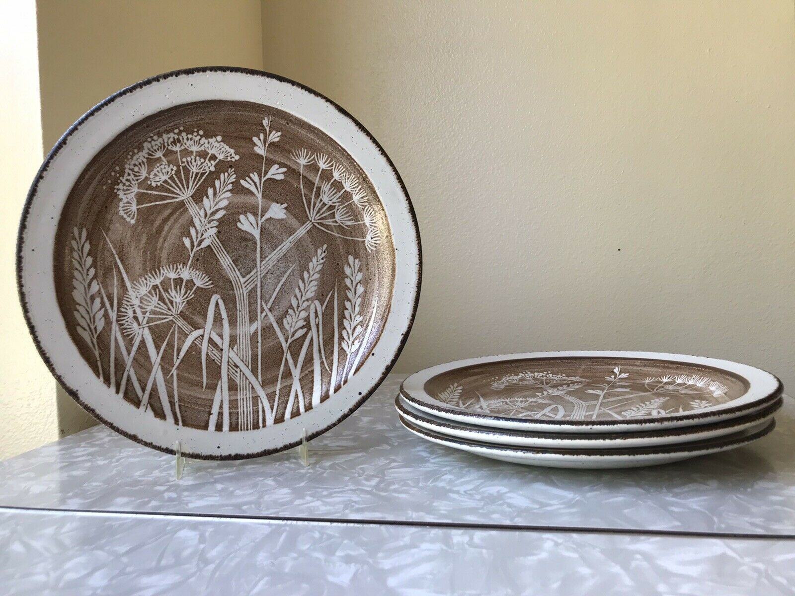 4 Vintage Stoneware Dinner Plates Shady Lane Stonehenge Midwinter Grass England
