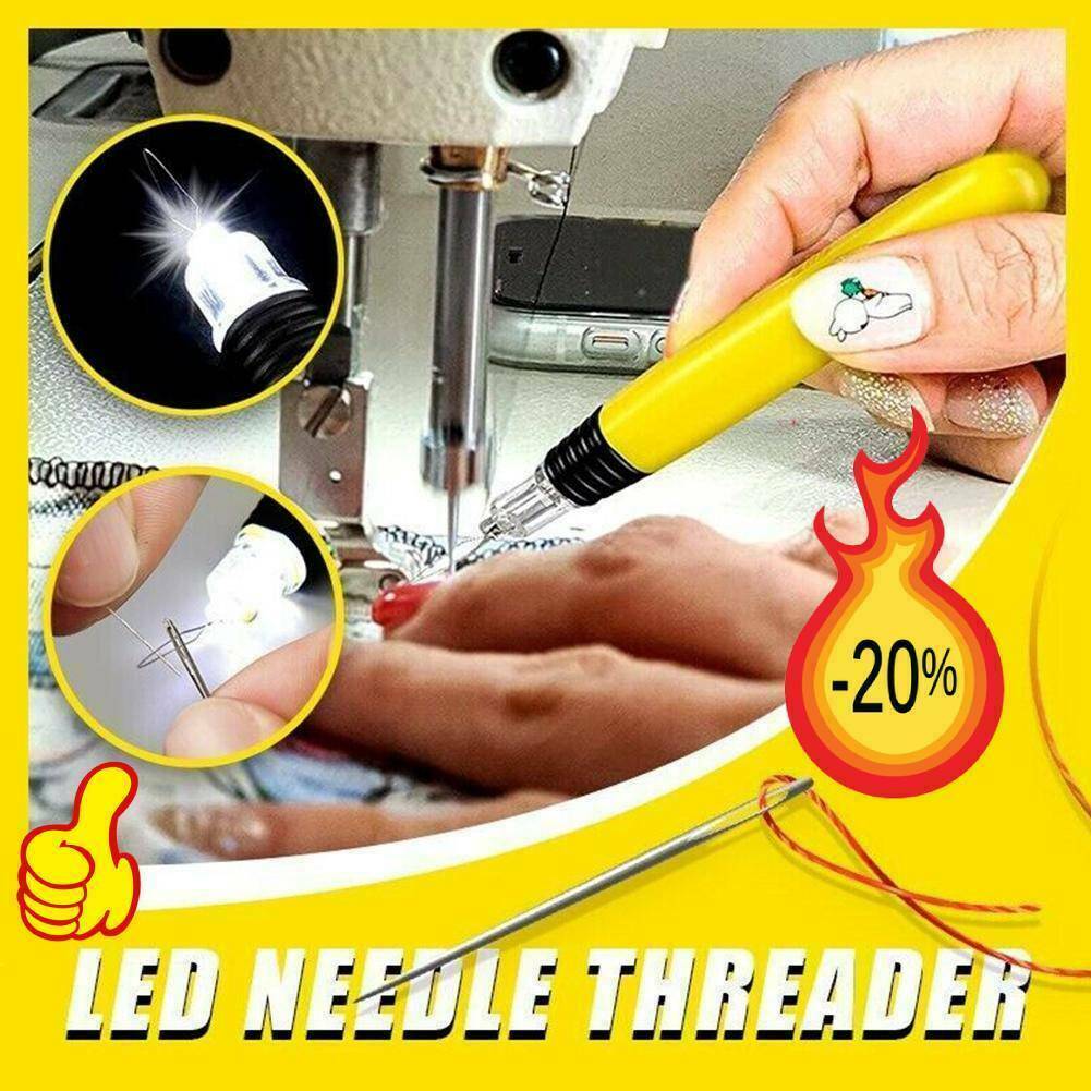 Lighted Needle Threader Sewing Thread Home Hand-machine Needle Device Y1n1