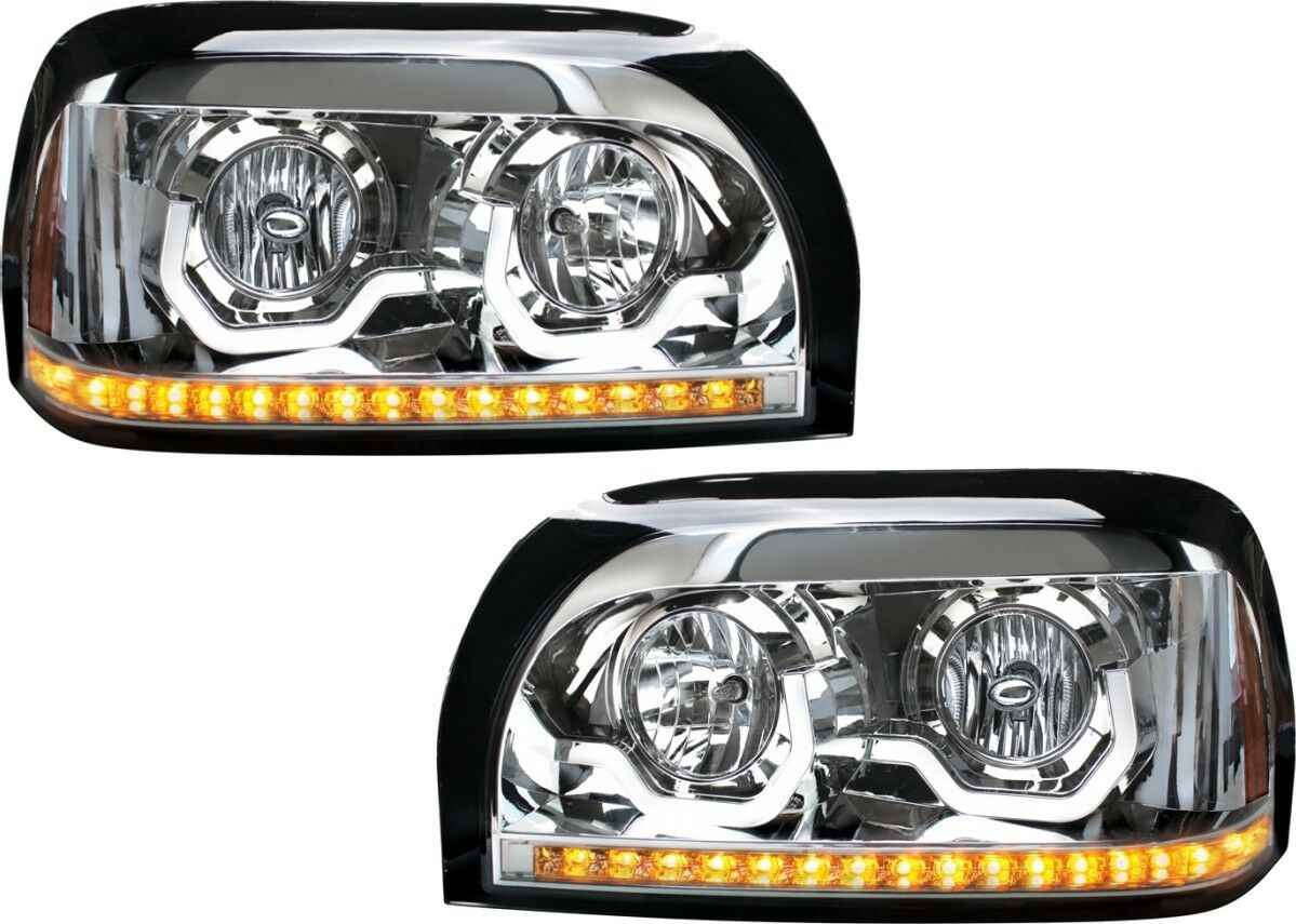 Freightliner Century Projection Headlights Led Accent Turn Signal Chrome 31203+4