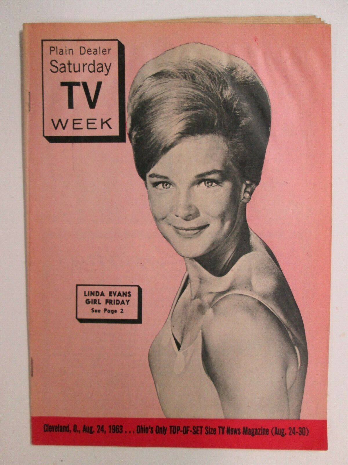 August 24, 1963, Plain Dealer Saturday Tv Week, Linda Evans, Girl Friday Cover