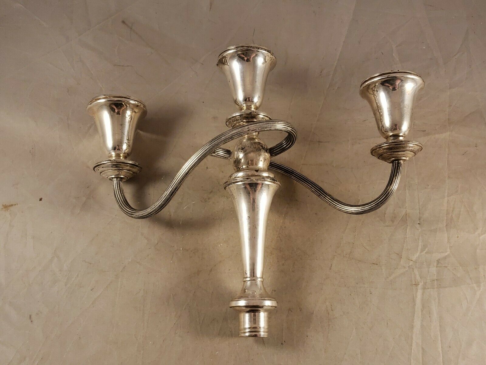 Vintage Sterling Silver 3 Candle Candelabra Insert Weighted 565 Grams